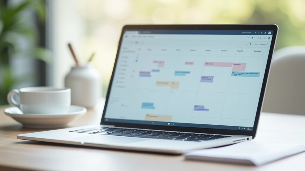 Digitale kalender op computer scherm met takenlijst en planning zichtbaar