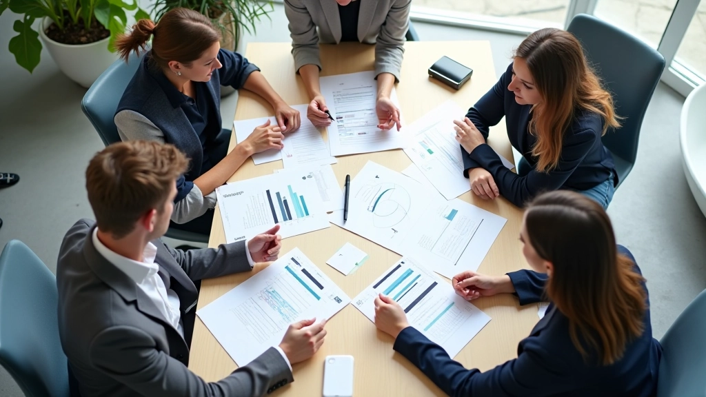Team meeting met discussie over projectvoortgang, notities en feedback